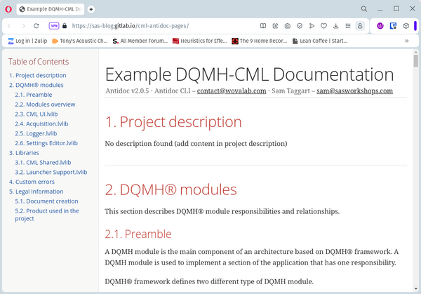 Publishing AntiDoc Documentation using GitLab Pages