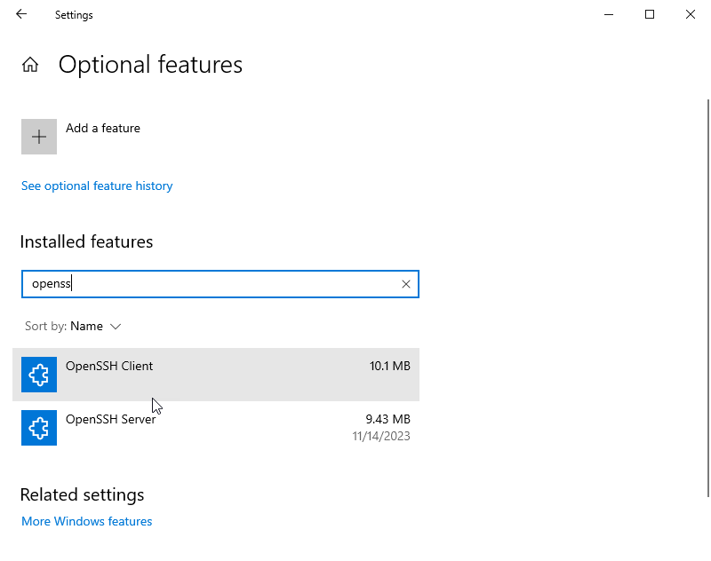 SSH Server on Windows 10