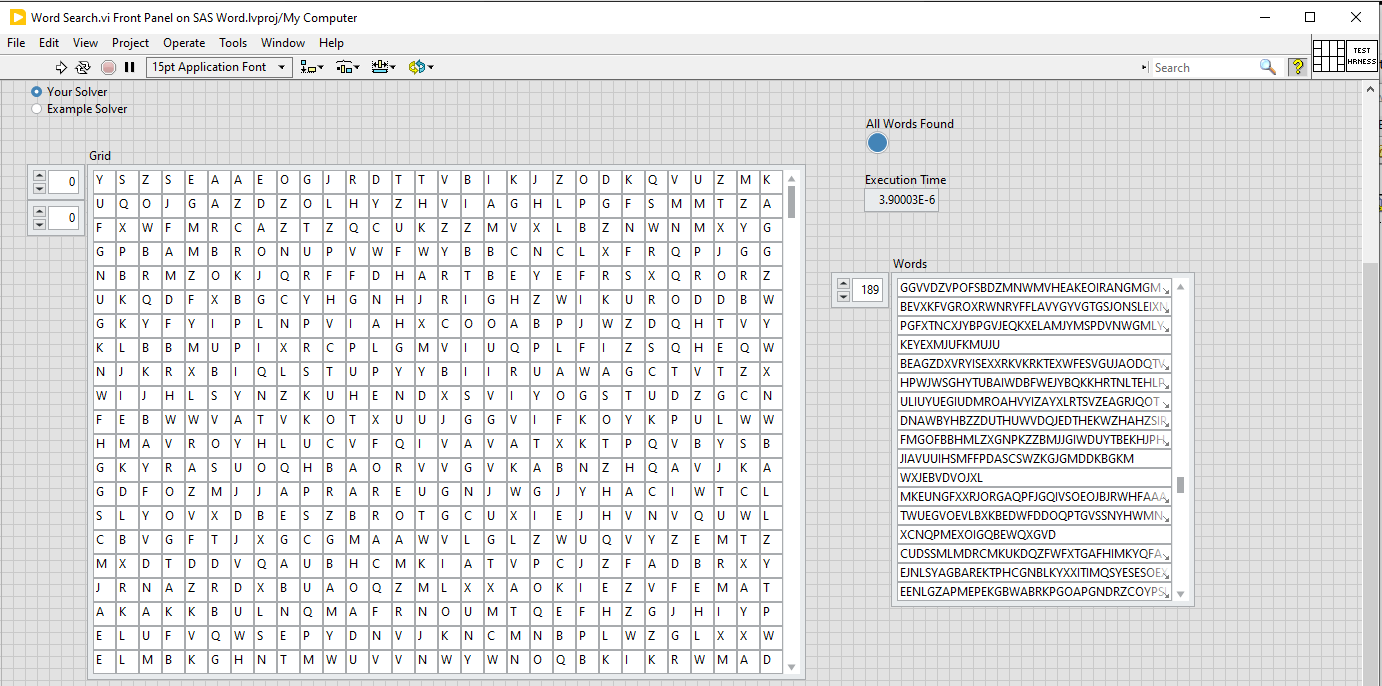Summer of LabVIEW - Word Search