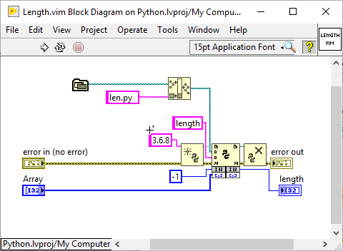 Example of how to call Python from LabVIEW